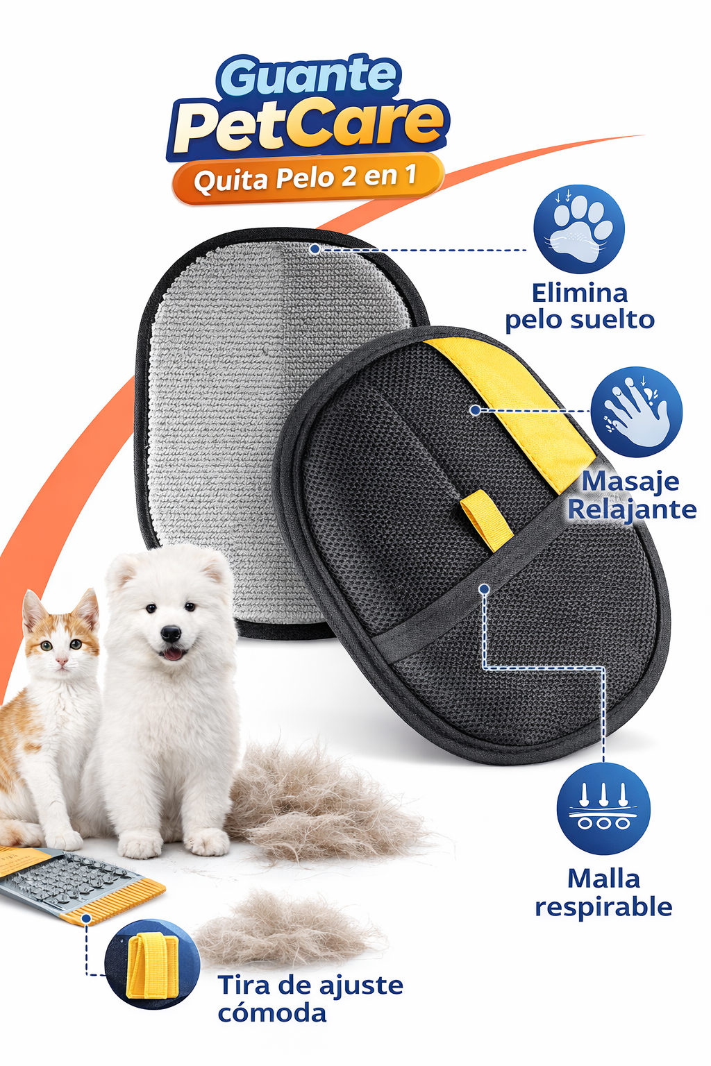 Guante PetCare Quita Pelo 2 en 1